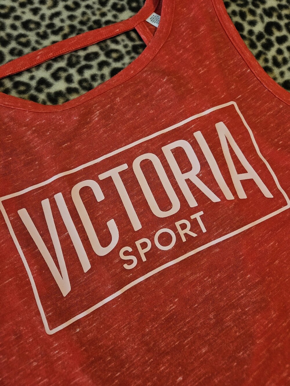 Victoria's Secret 'Victoria Sport' Women's Marl Red/Orange Tank Top, Size Large - Picture 2 of 11